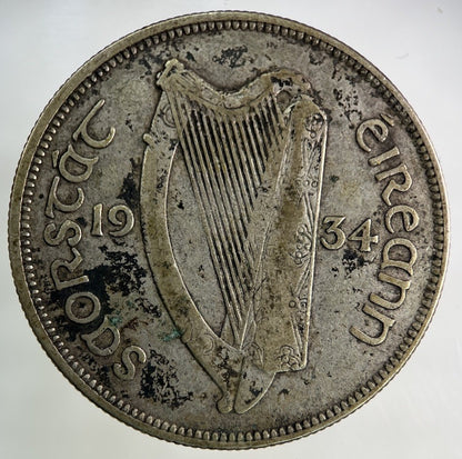 1934 Irish Silver Half - Crown Coin | Collectable Grade