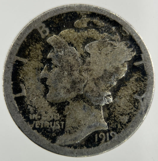 1919 US USA Mercury Dime Silver Coin | Collectable Grade