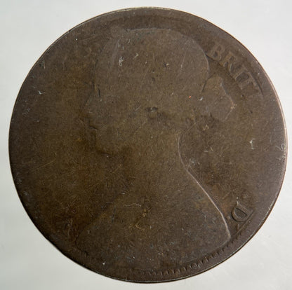 1861 Victoria One Penny Coin | Fair Grade