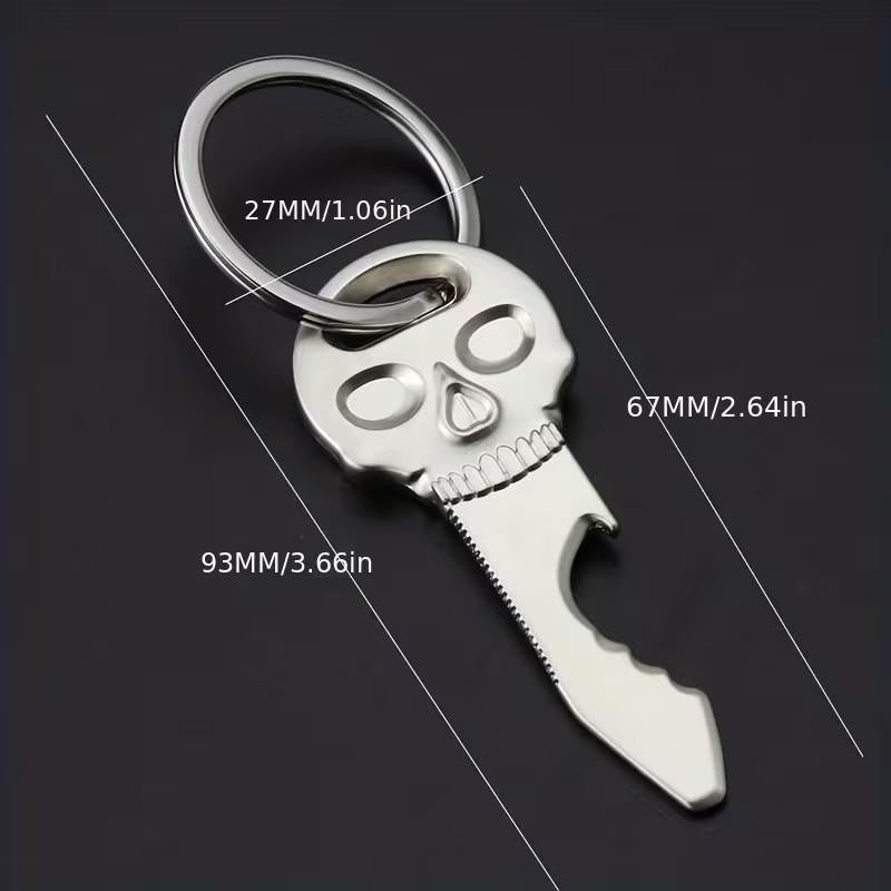 Thick Metal Gothic Skull Bottle Opener Keyring Premium Keychain Gift UK