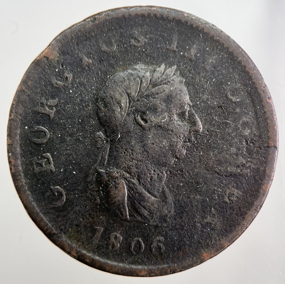 1806 George 3rd III Half - Penny British Coin | Collectable Grade | a7536