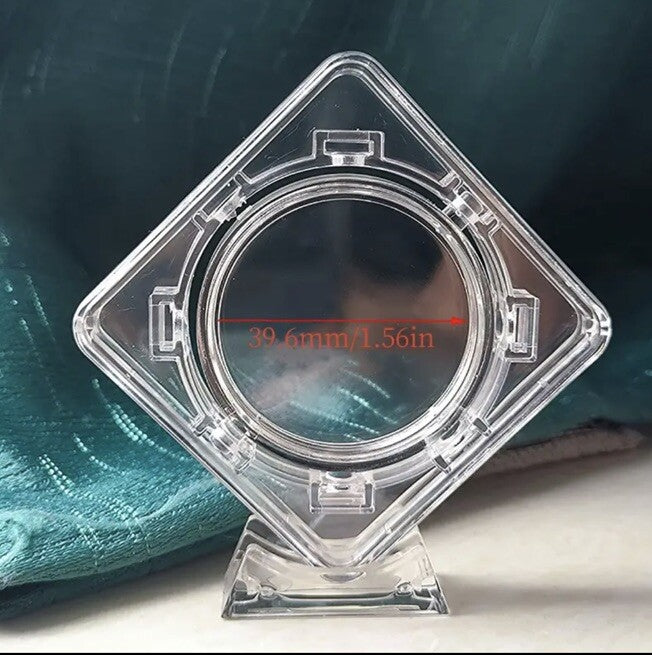 2 x Transparent Coin Revolving Display Stand For 1oz Silver or Gold Coins