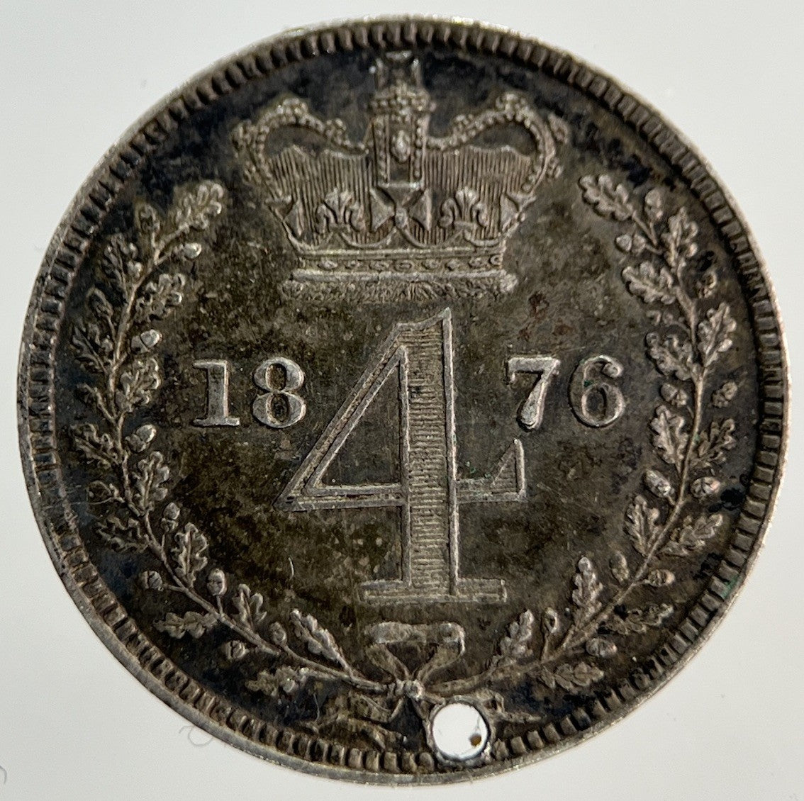 1876 Victoria Maundy Four - Pence Silver Coin | Very High Grade
