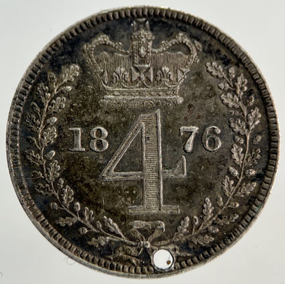 1876 Victoria Maundy Four - Pence Silver Coin | Very High Grade
