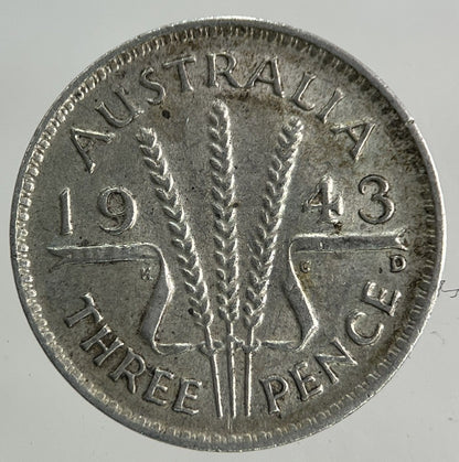 1943 - D Australia Threepence Silver Coin | Fine Collectable Grade