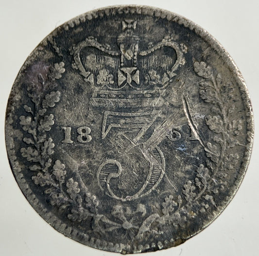 1861 Victoria Threepence Silver Coin | Collectable Grade