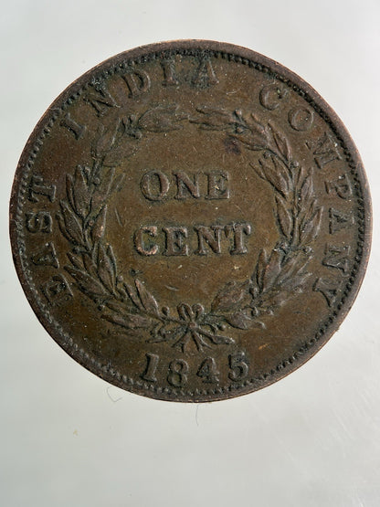 1845 East India Company One Cent Coin | Fine Collectable Grade