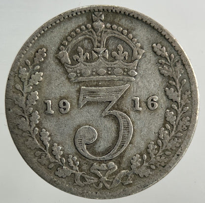 1916 George V Threepence Silver Coin | Collectable Grade