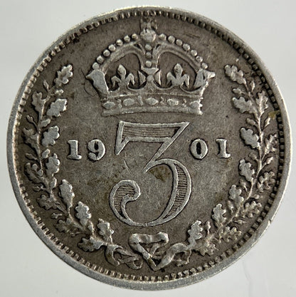 1901 Victoria Threepence Silver Coin | Fine Collectable Grade
