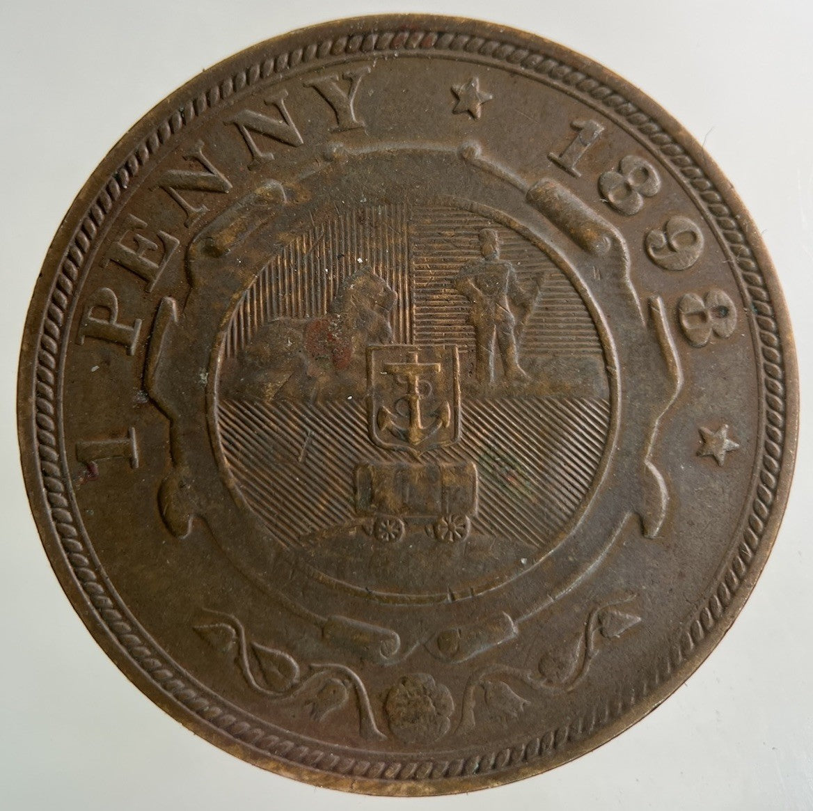 1898 South Africa One Penny Coin | Fine Collectable Grade