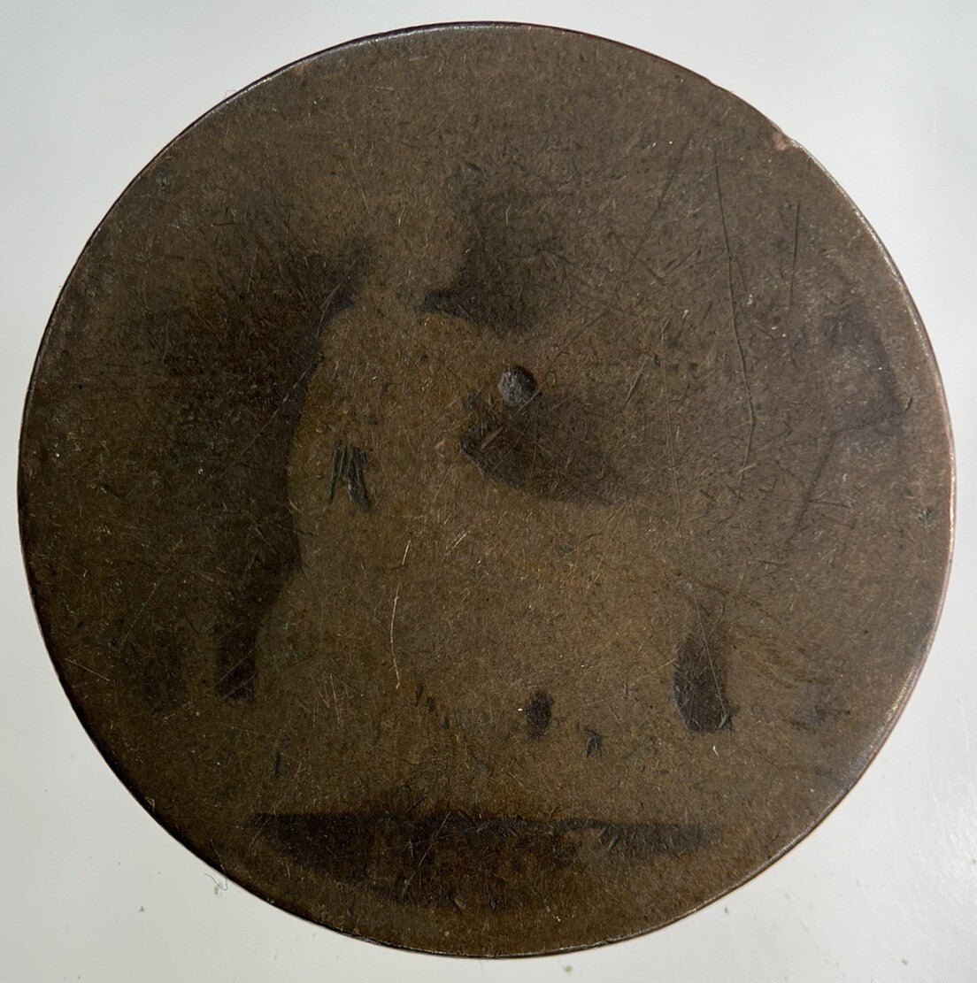 1867 Victoria One Penny Coin | Worn Grade