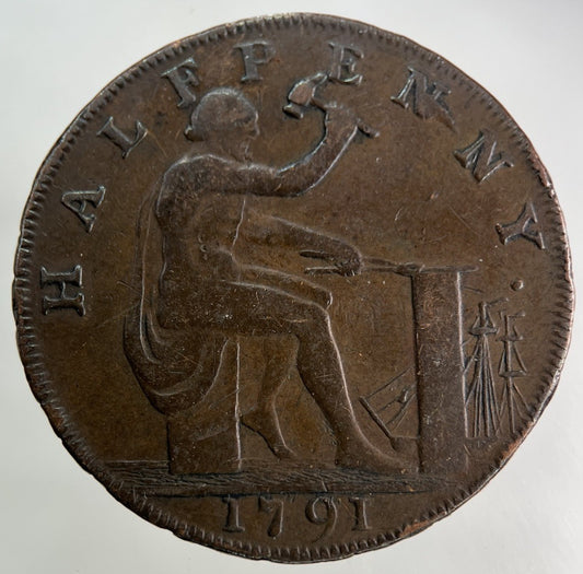 1791 John Wilkinson Iron Master Half - Penny Coin | Fine Collectable Grade