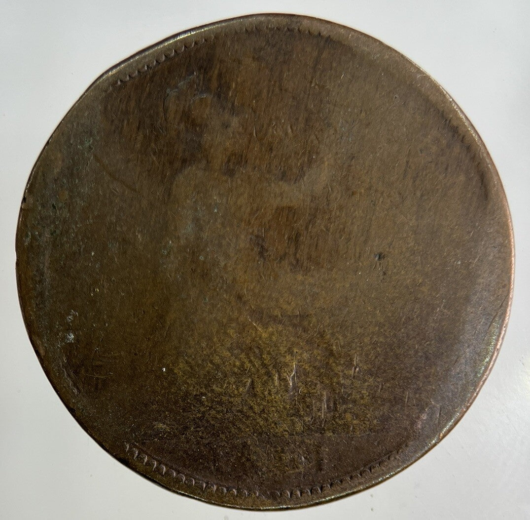 1861 Victoria One Penny Coin | Worn Grade
