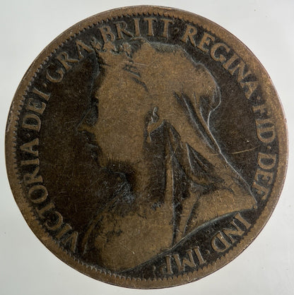 1899 Victoria One Penny Coin | Fair Grade