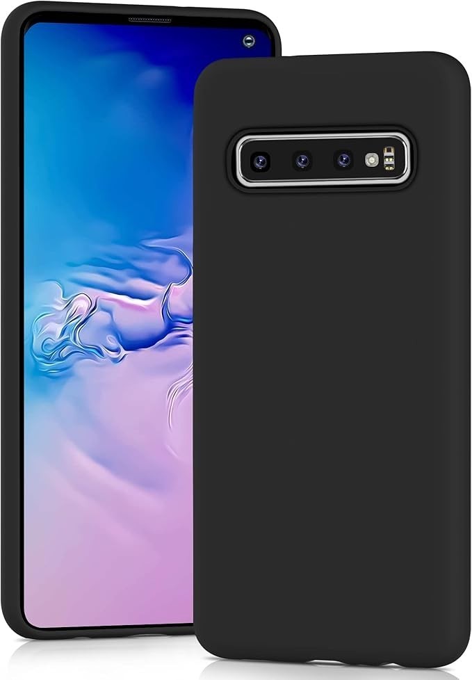 Samsung S10 PLUS + Black Bumper Silicone Shockproof Protective Case