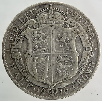 1916 George V Half - Crown Silver Coin | Fine Collectable Grade