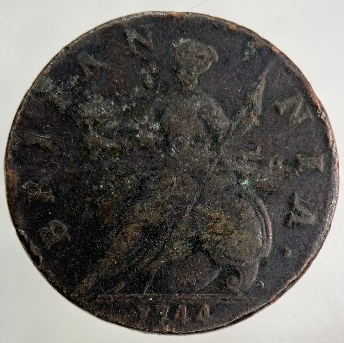 1744 George II 2nd Half - Penny Coin | Fine Collectable Grade