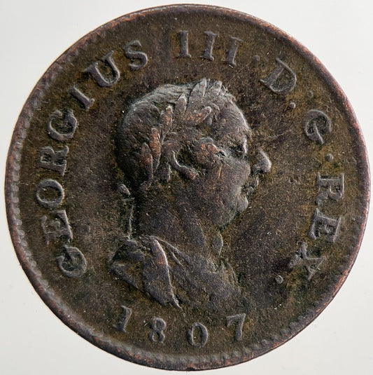 1807 George 3rd III Farthing Coin | Fine Collectable Grade | a9296