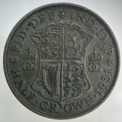 1931 George V Half - Crown Silver Coin | Fine Collectable Grade