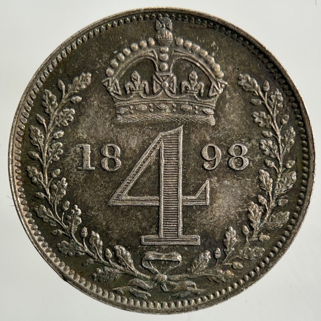 1898 Victoria Maundy Four - Pence Silver Coin | Very High Grade