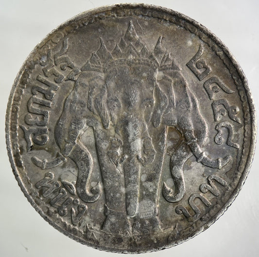 1913 - 18 Thailand Large 1 Baht Silver Elephant Coin | Fine Collectable Grade