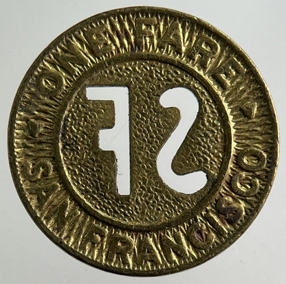 US USA San Francisco Railway Transport Fare Token Coin | Collectable Grade
