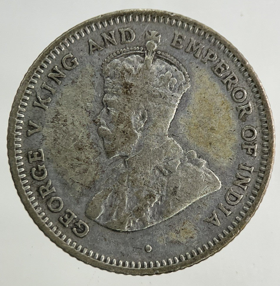 1922 Ceylon 25 Cents Silver Coin | Fine Collectable Grade