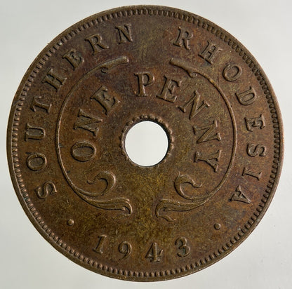 1943 Africa Rhodesia One Penny Coin | Fine Collectable Grade