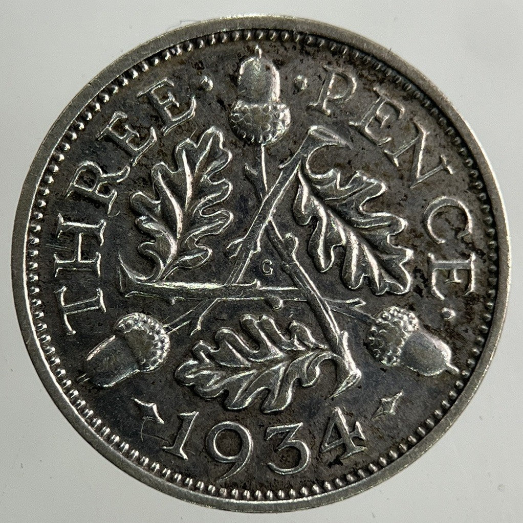 1934 George V Threepence Silver Coin | Very High Grade