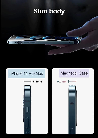 iPhone XS Max Gold 360 Magnetic Tempered Glass Protective Case