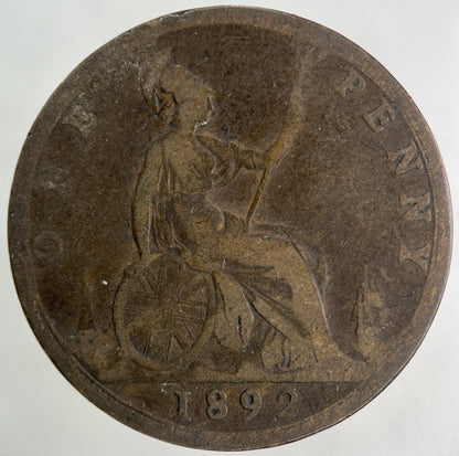 1892 Victoria One Penny Coin | Collectable Grade