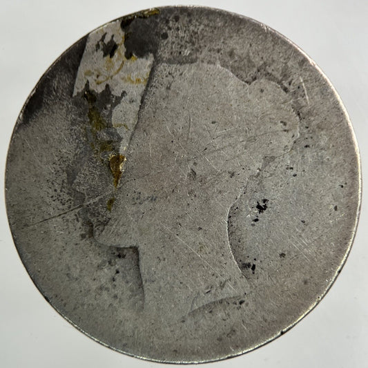 1855 Victoria Shilling Silver Coin | Worn Grade