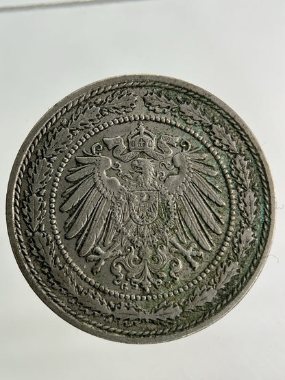 1892 - G Germany 20 Pfennig Coin | Very High Grade