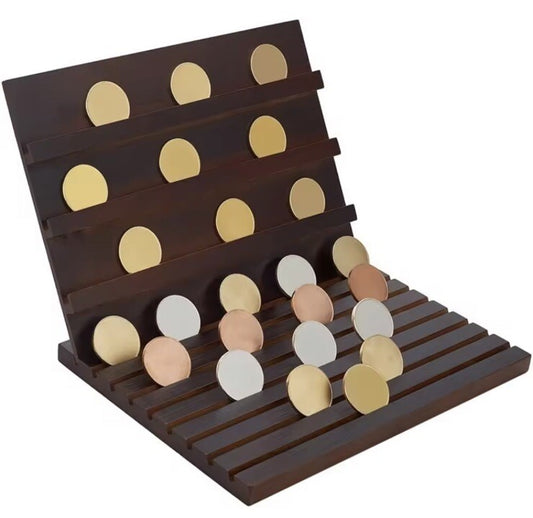 Coin Display Wooden Wood Stand - 11 Rows For 1oz Silver or Gold Coins