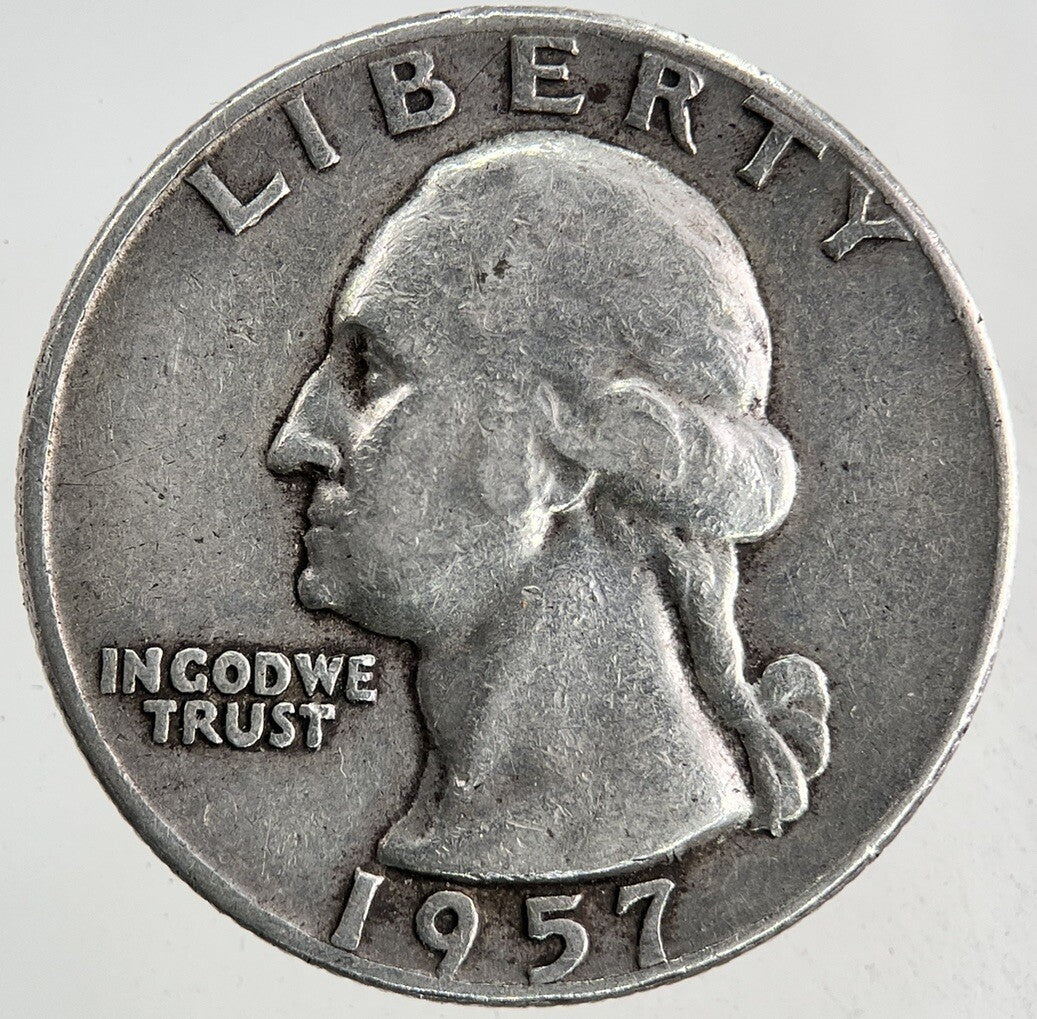 1957 - D US USA Quarter Dollar Silver Coin | Fine Collectable Grade
