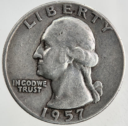 1957 - D US USA Quarter Dollar Silver Coin | Fine Collectable Grade