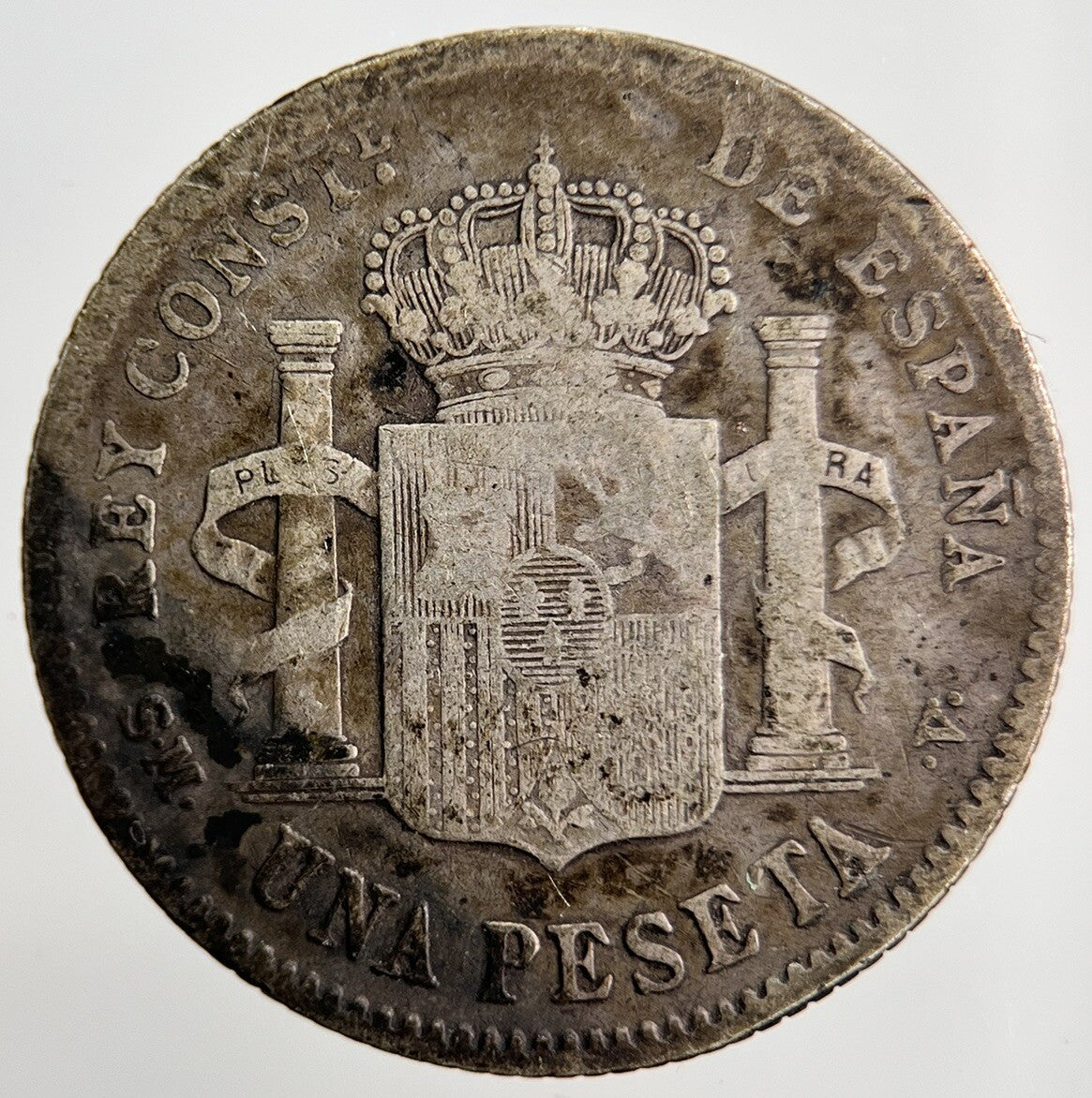 1900 Spain 1 Una Peseta Silver Coin | Collectable Grade | a2306