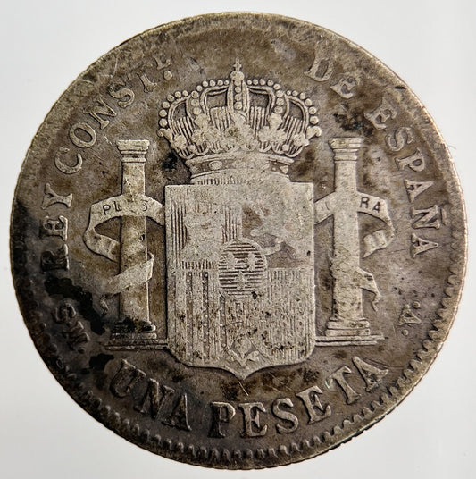 1900 Spain 1 Una Peseta Silver Coin | Collectable Grade | a2306