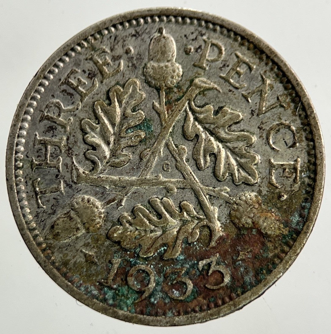 1933 George V Threepence Silver Coin | Fine Collectable Grade