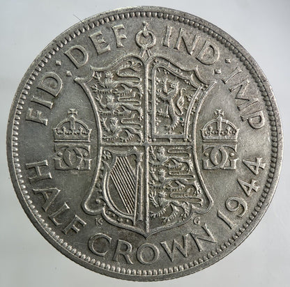 1944 George VI Half - Crown Silver Coin | Fine Collectable Grade