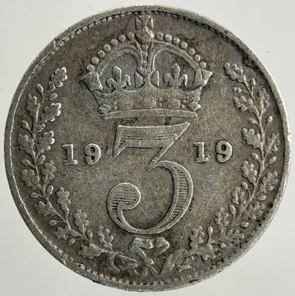 1919 George V Threepence Silver Coin | Fine Collectable Grade