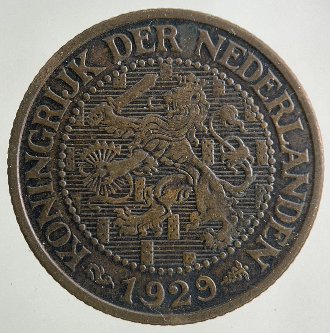 1929 Netherlands 2 1/2 Cents Coin | Fine Collectable Grade