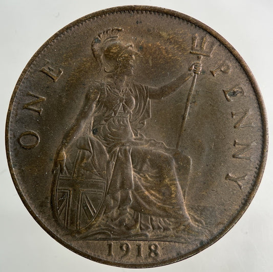 1918 George V One Penny Coin | Very High Grade