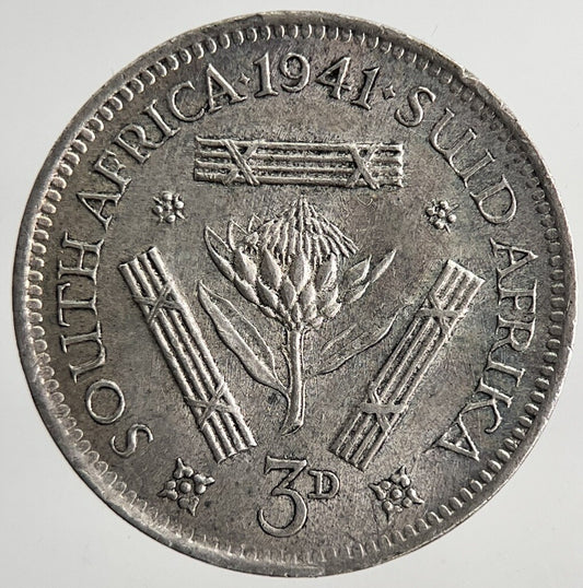 1941 South Africa Threepence Silver Coin | Very High Grade | a6975