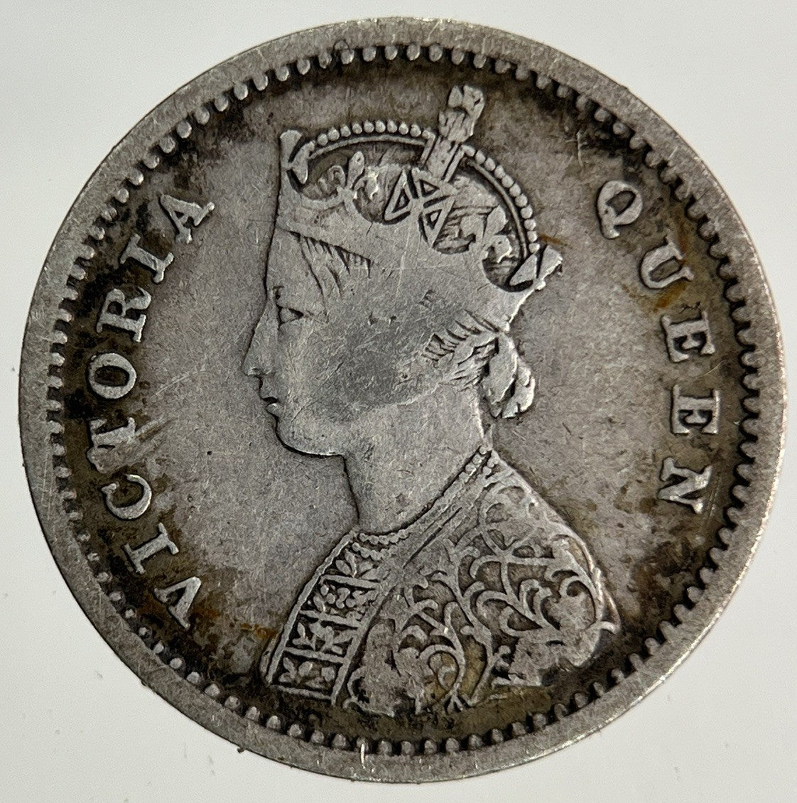 1862 India Two Annas Silver Coin | Fine Collectable Grade