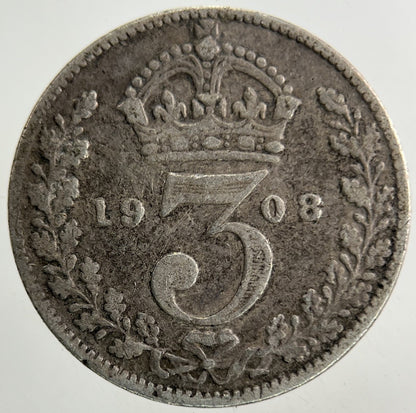 1908 Edward VII Threepence Silver Coin | Fine Collectable Grade