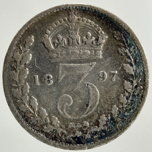 1897 Victoria Threepence Silver Coin | Collectable Grade