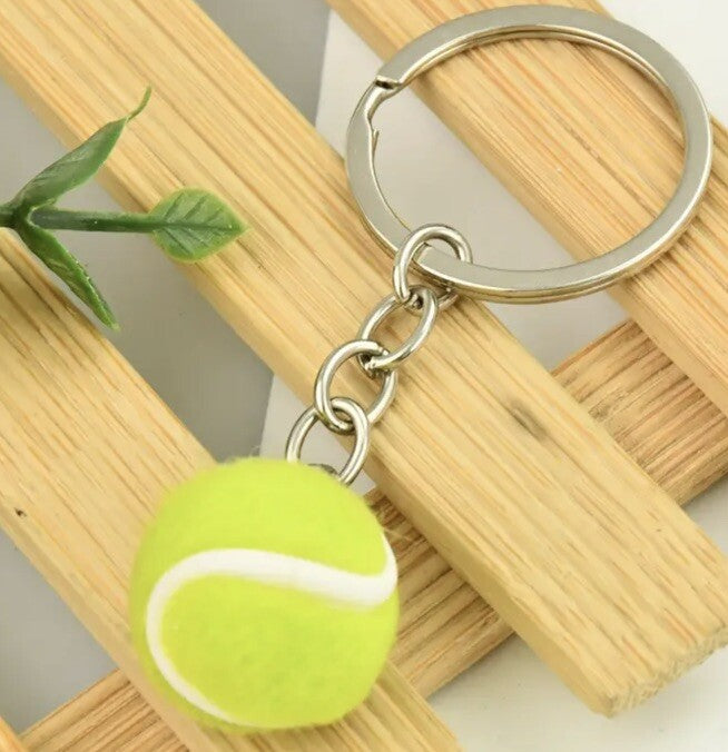 Mini Green Tennis Ball Sports Ball Shaped Keyring Premium Keychain Gift UK