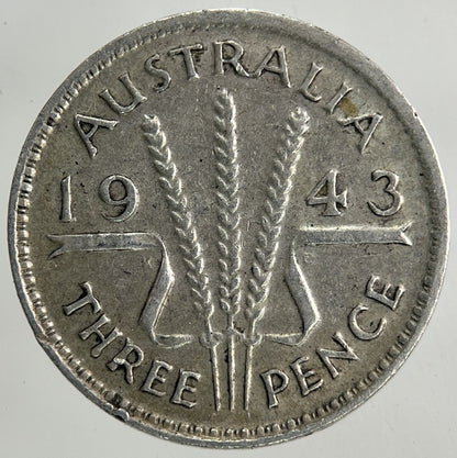 1943 Australia Threepence Silver Coin | Fine Collectable Grade