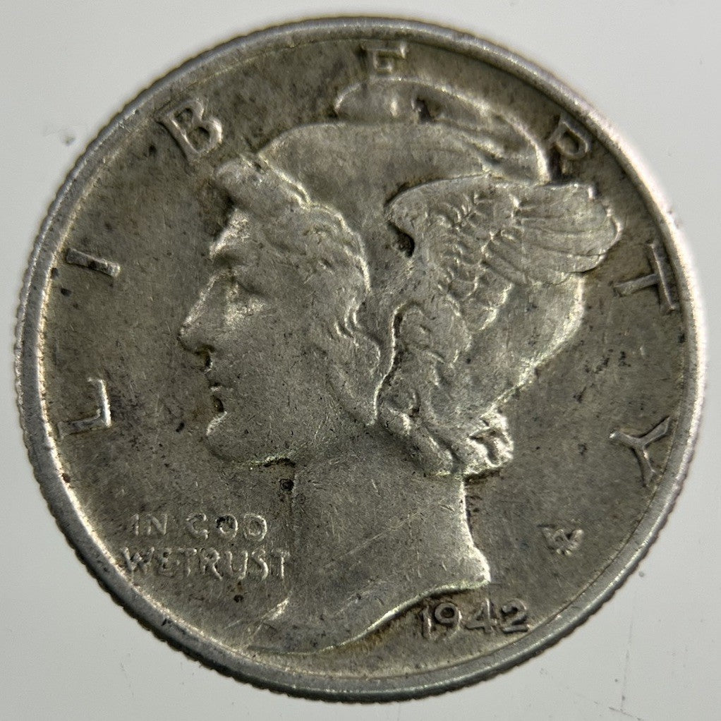 1942 US USA Mercury Dime Silver Coin | Fine Collectable Grade